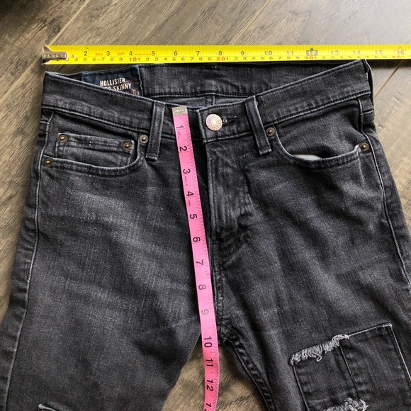 Dark Wash Patchwork Hollister Jeans - Picture 4 of 8
